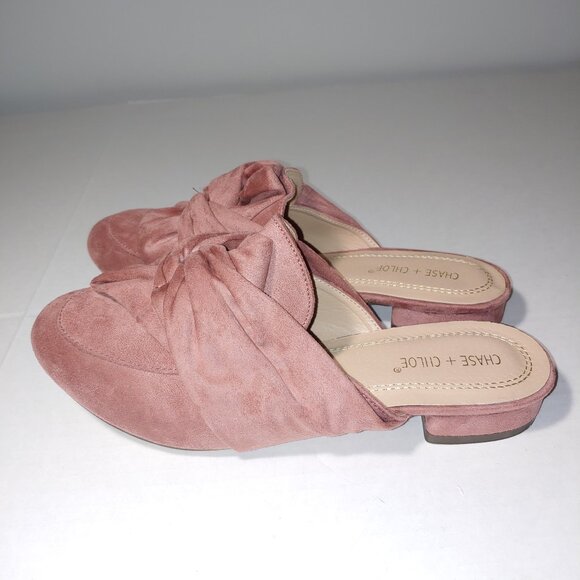 _Chase + Chloe Bow Mules Size 9 Blush Pink - Picture 5 of 10